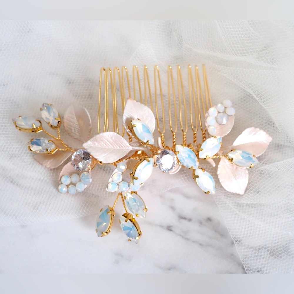 Blush Moonstone Bridal Comb